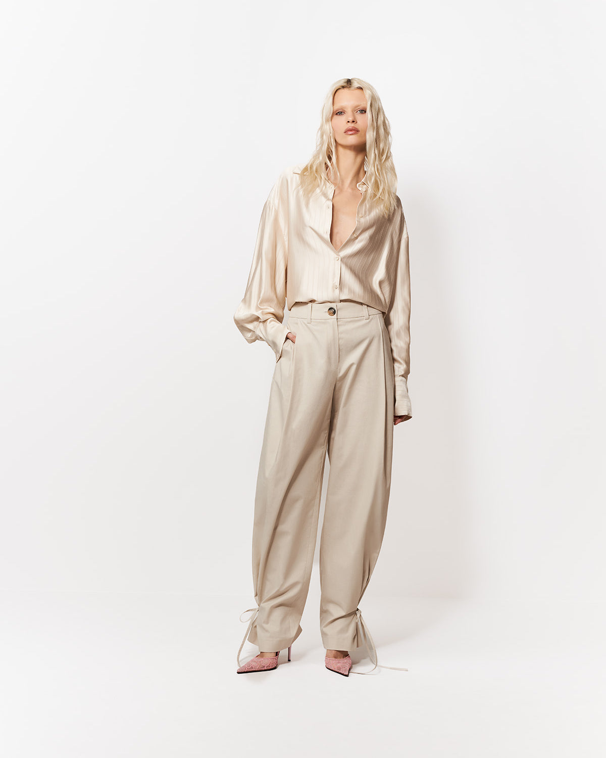 SPODNIE JOAN STONE BEIGE