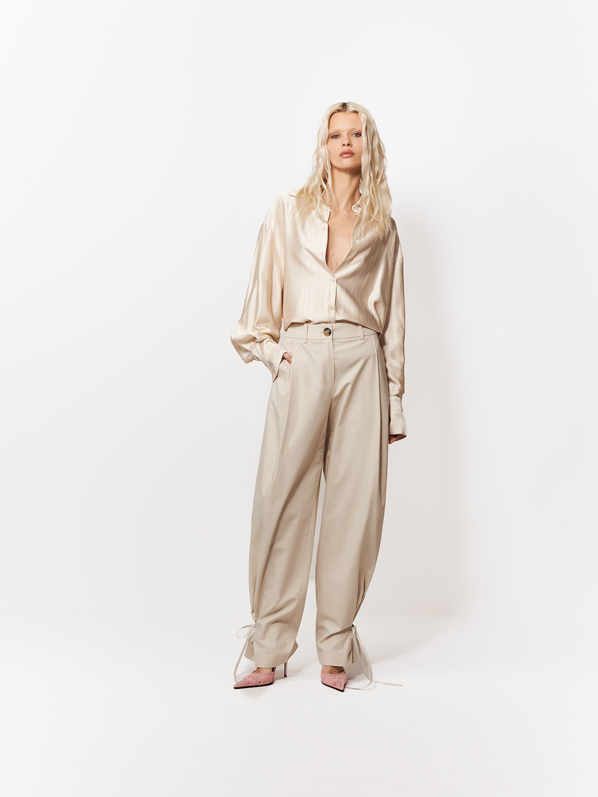 SPODNIE JOAN STONE BEIGE