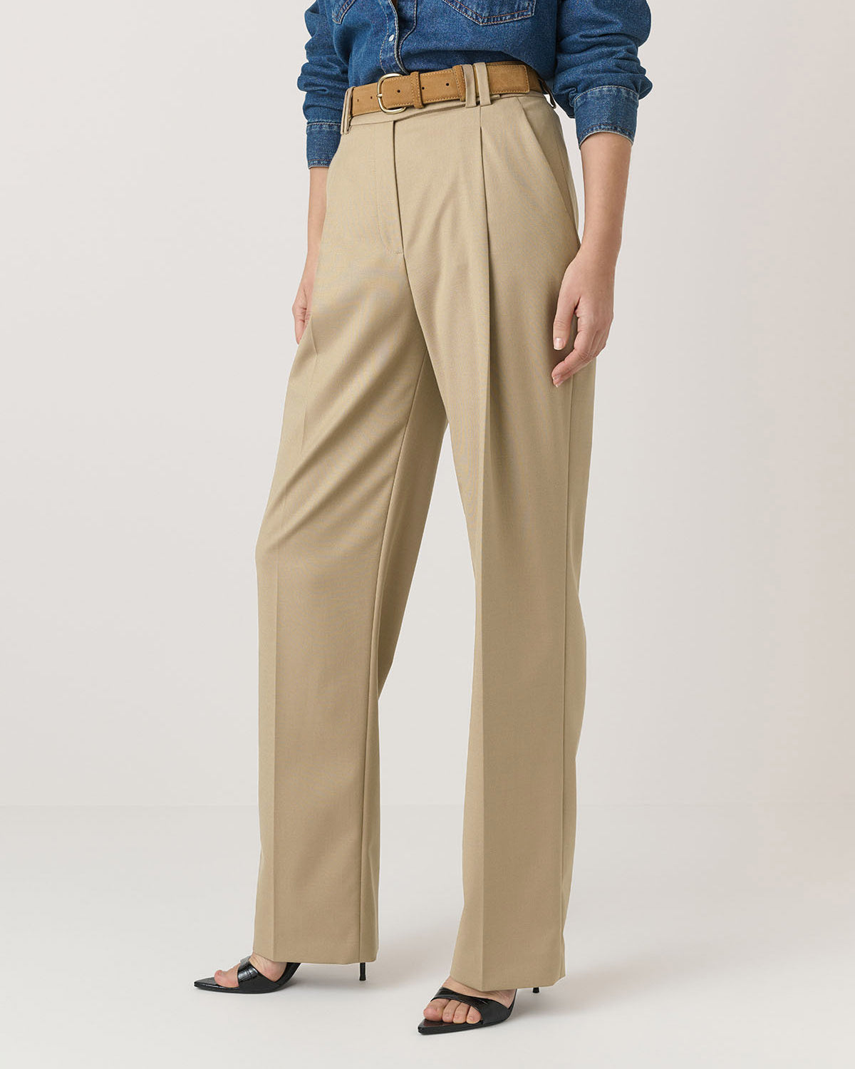 SPODNIE GARNITUROWE WOODY BEIGE