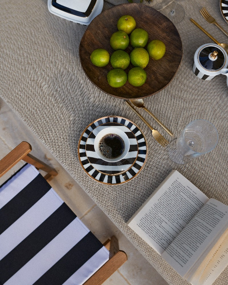 Talerzyki deserowe dla 6 os. Stripes Black