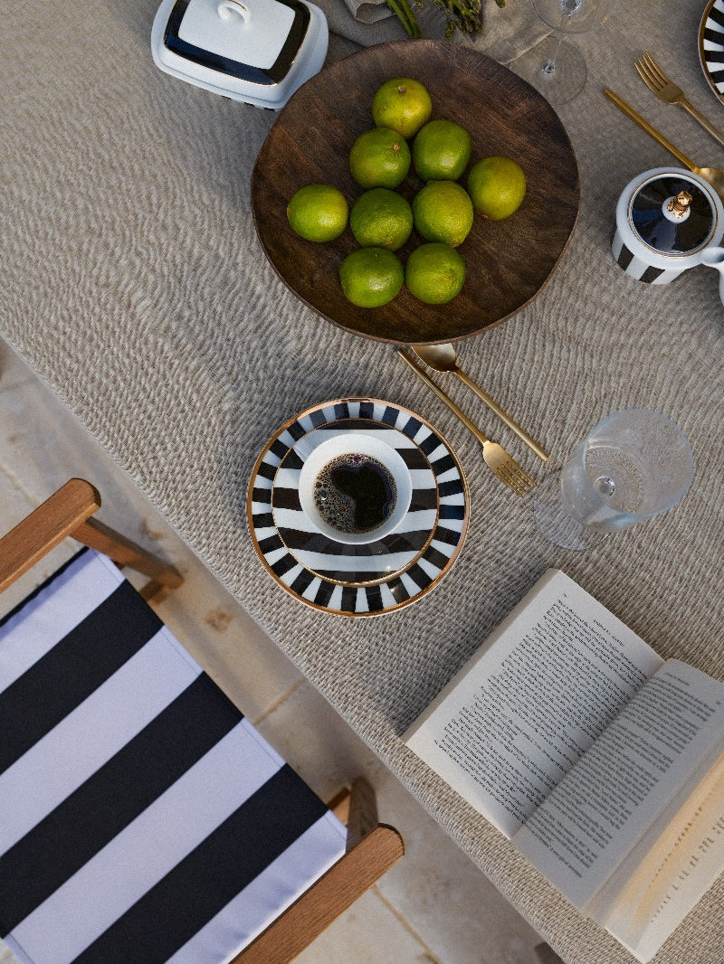 Talerzyki deserowe dla 6 os. Stripes Black