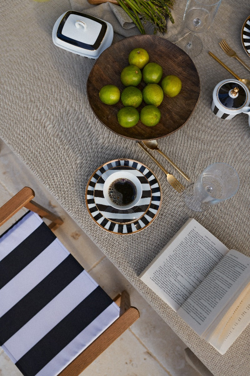 Talerzyki deserowe dla 6 os. Stripes Black