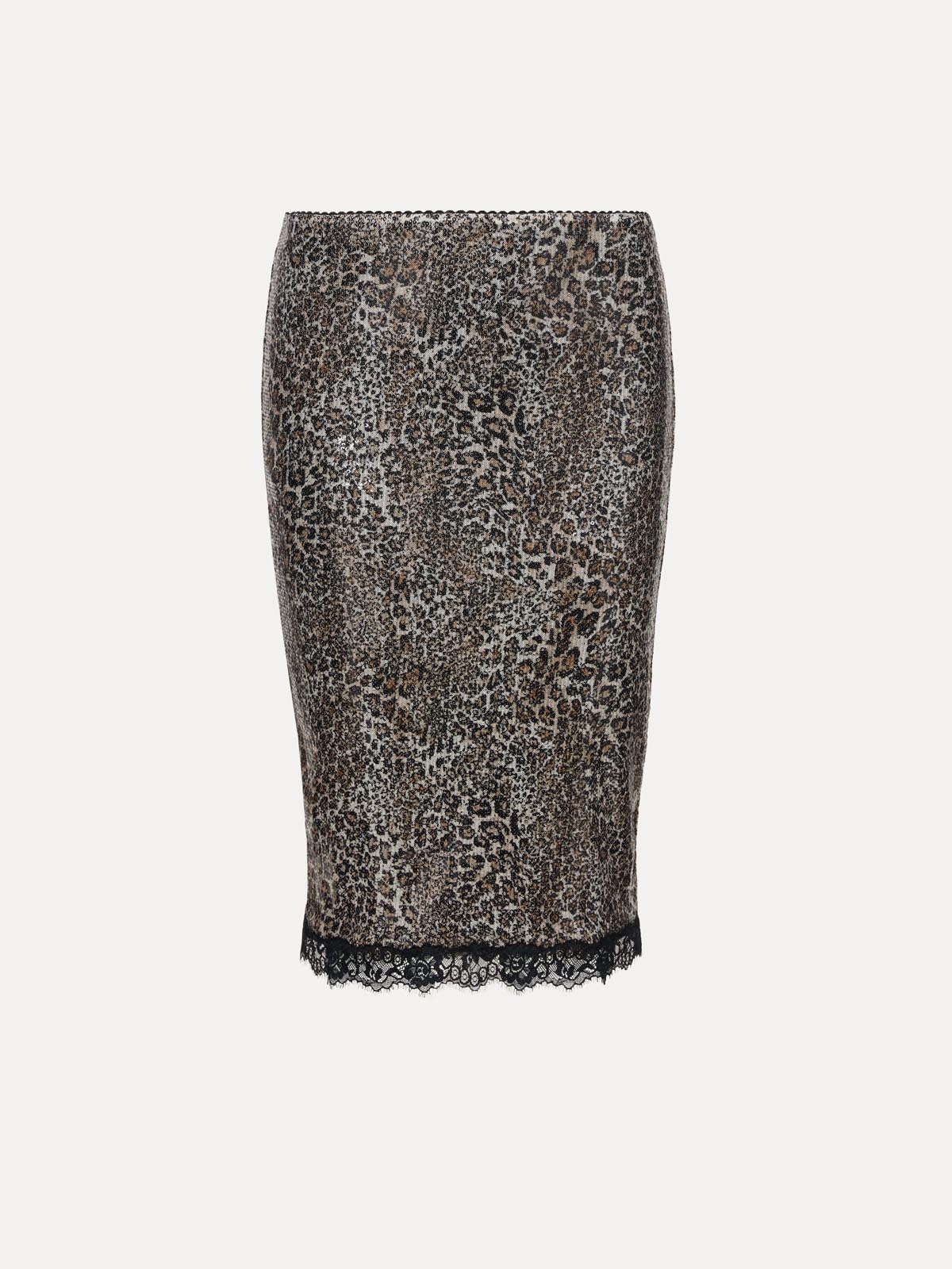 SPÓDNICA MIDI MIRCA BLACK-BROWN