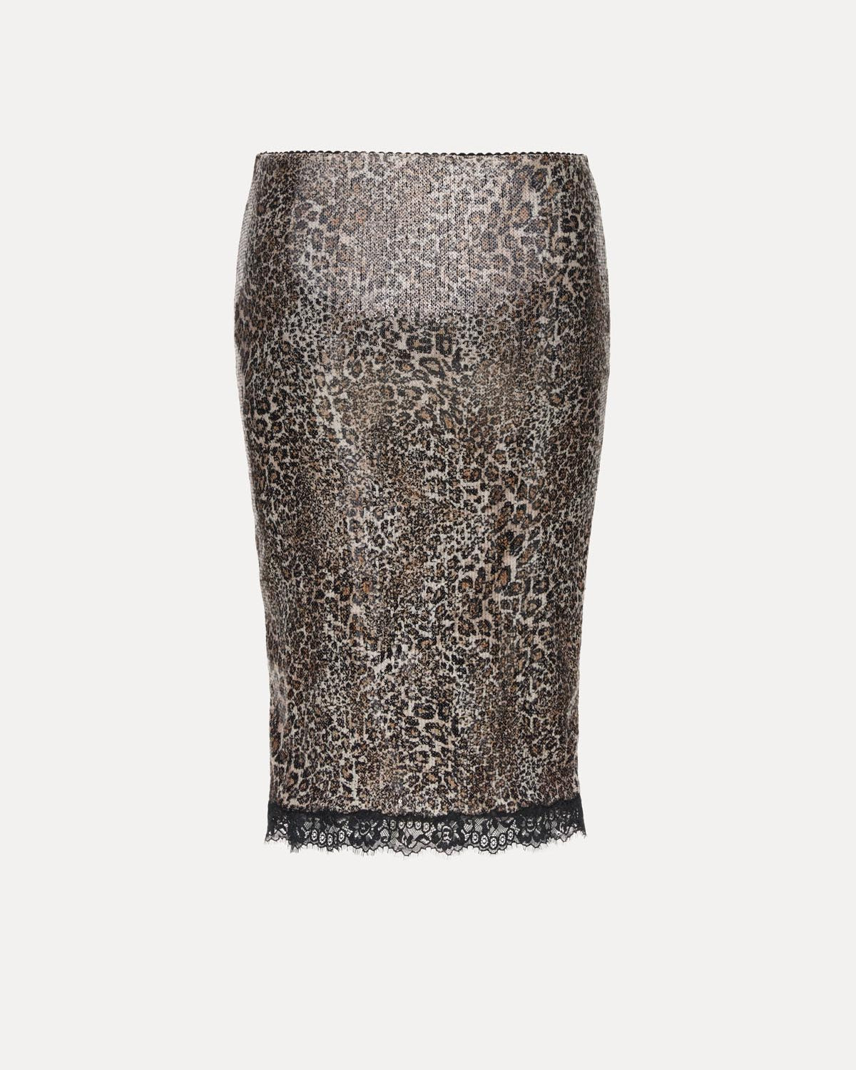 SPÓDNICA MIDI MIRCA BLACK-BROWN