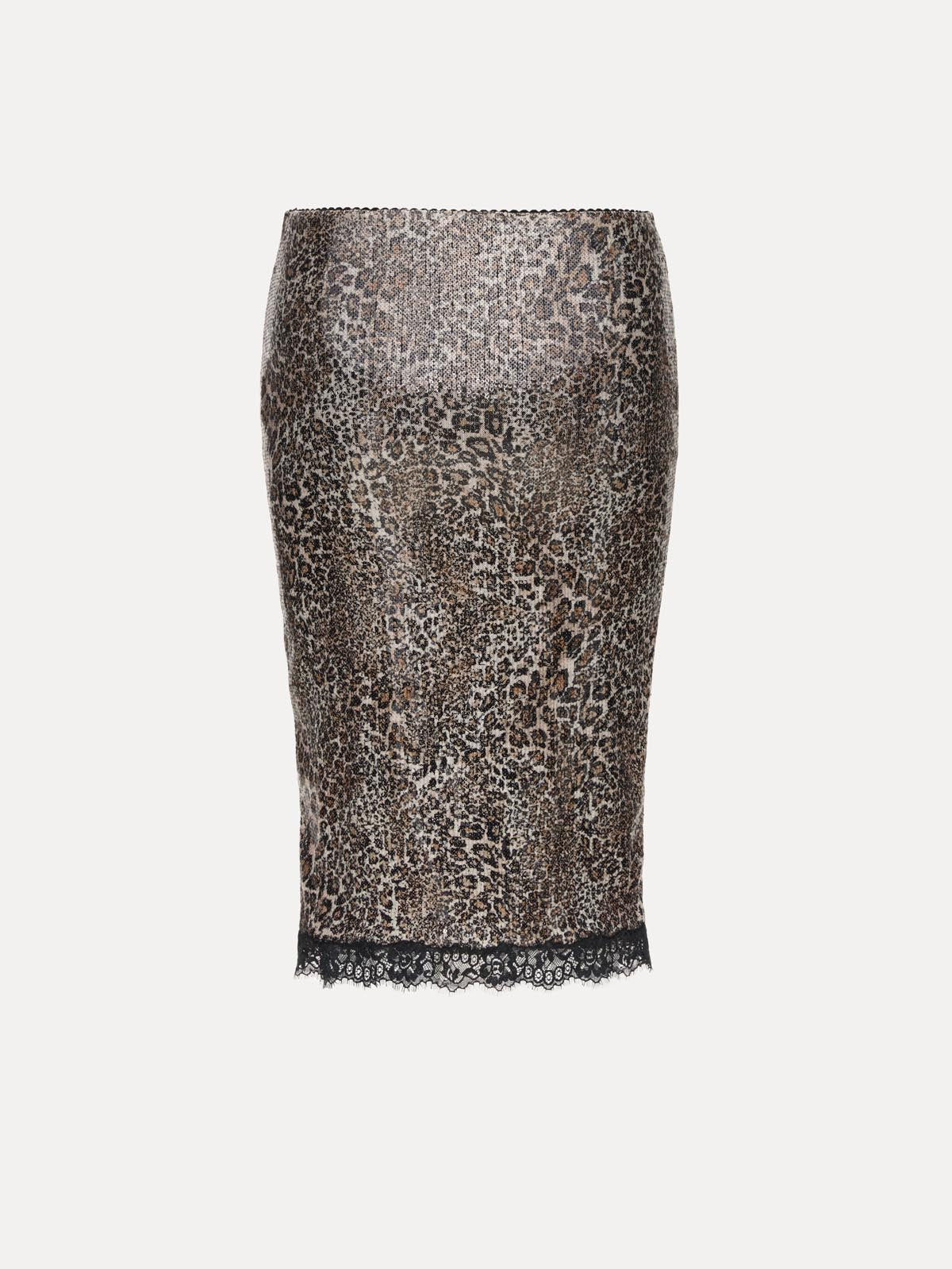 SPÓDNICA MIDI MIRCA BLACK-BROWN