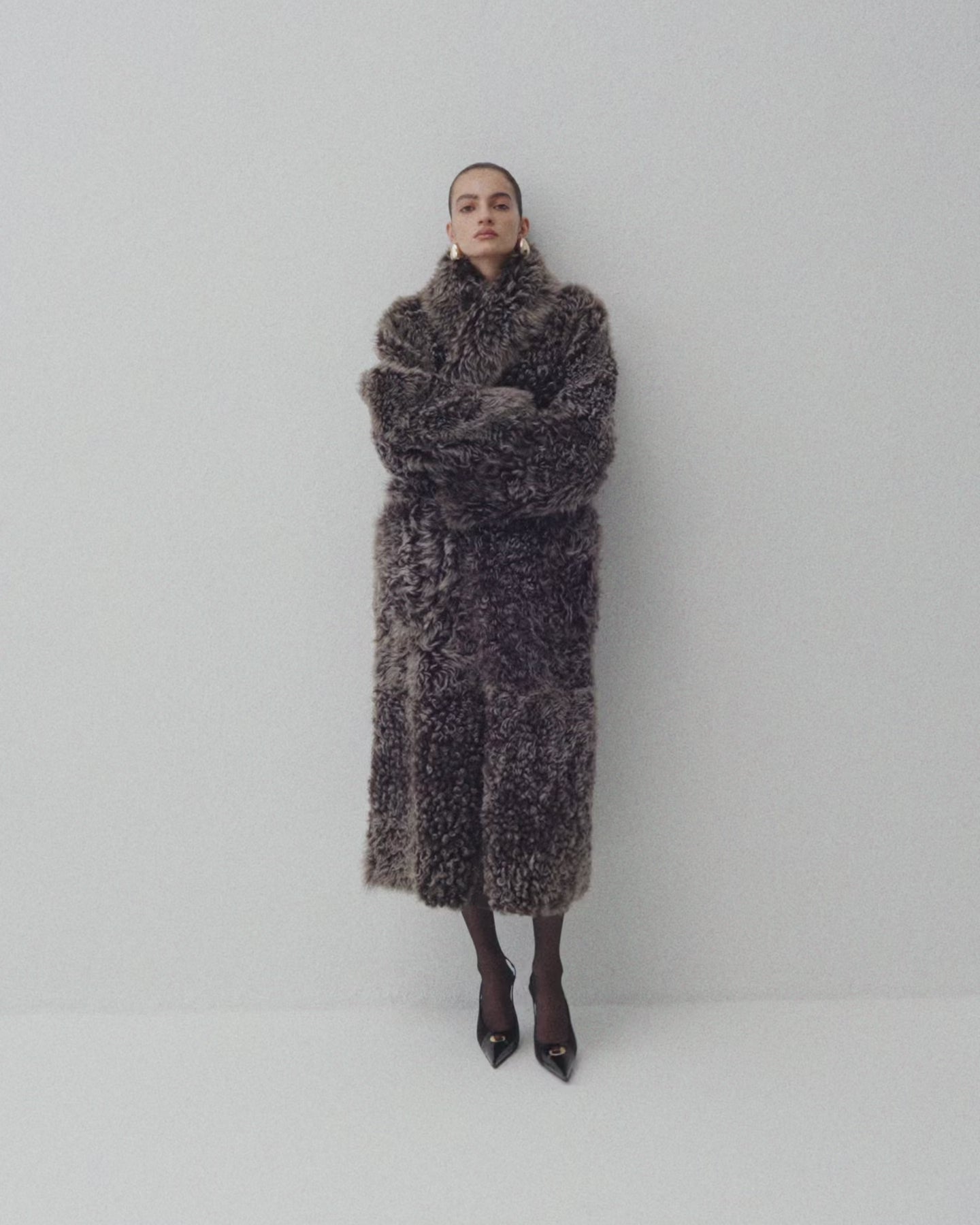 LILITH DARK CHOCOLATE SHEARLING COAT