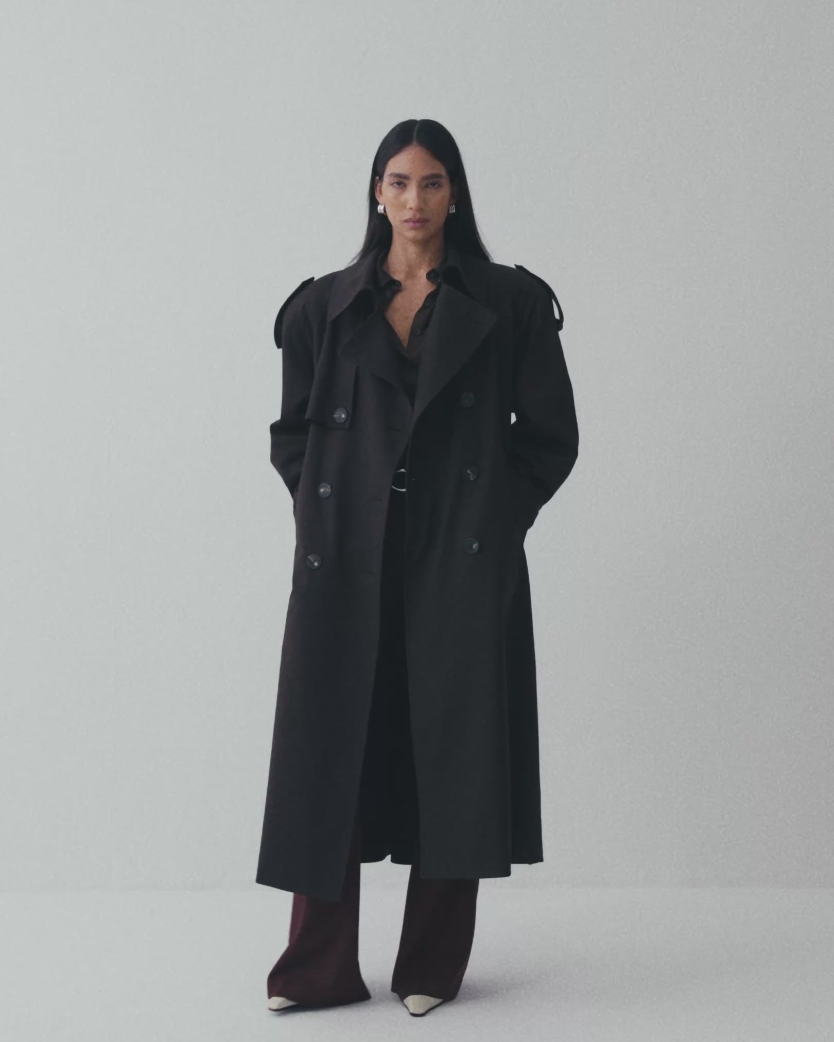 JUNO DARK CHOCOLATE TRENCH COAT