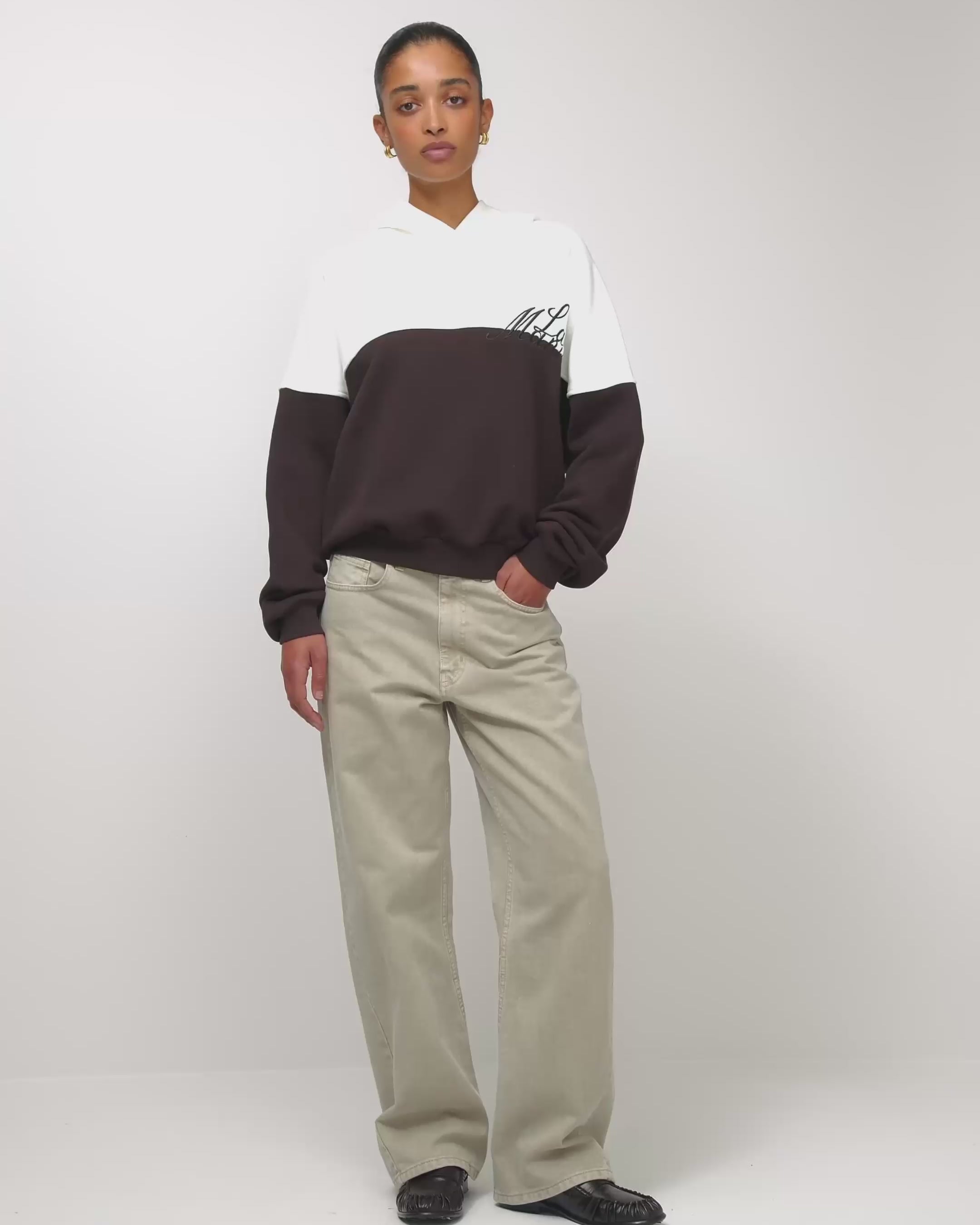 BLUZA Z KAPTUREM FLORIDA DARK CHOCOLATE-ECRU