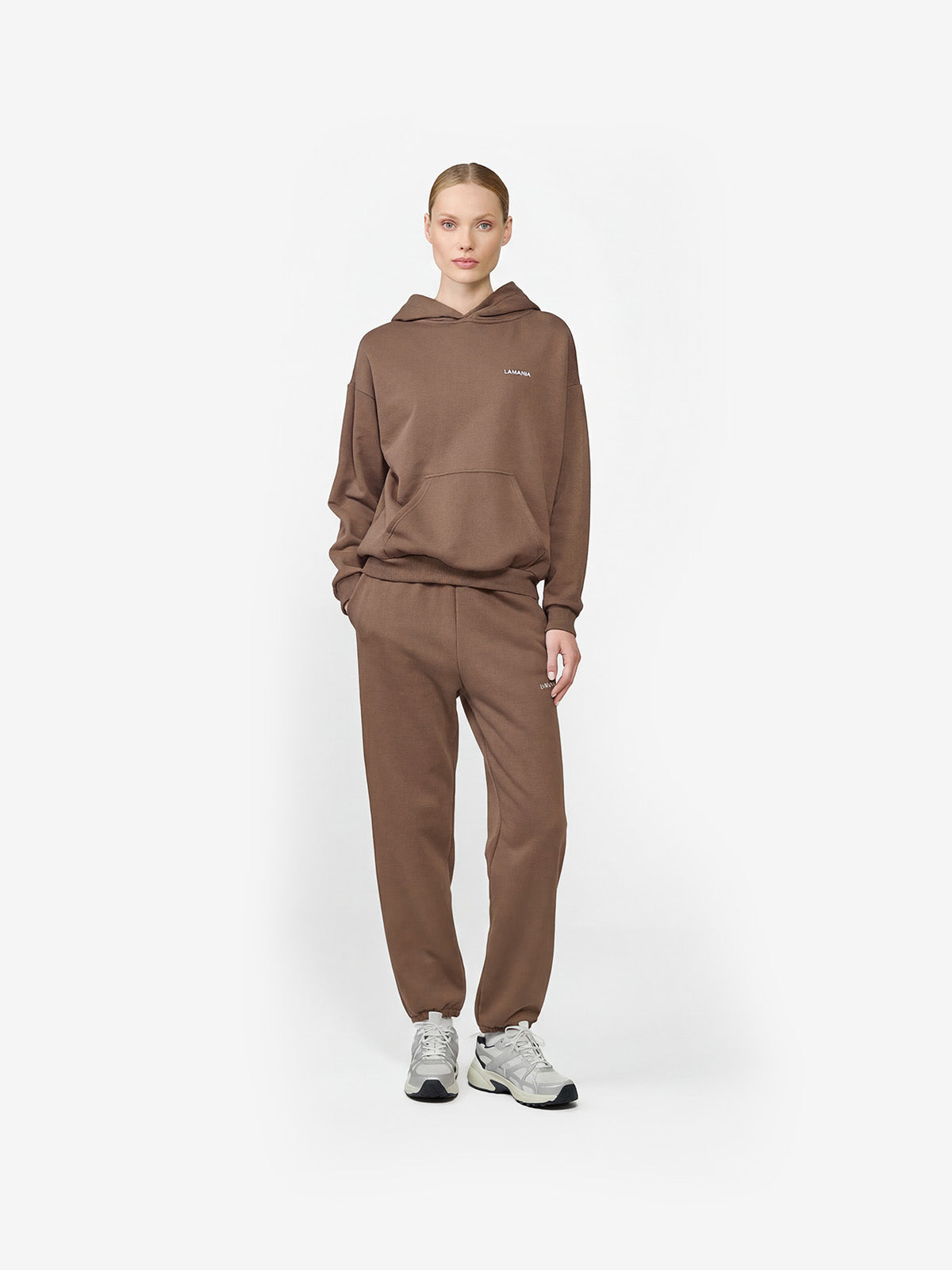 BLUZA Z KAPTUREM TRACK CARAMEL