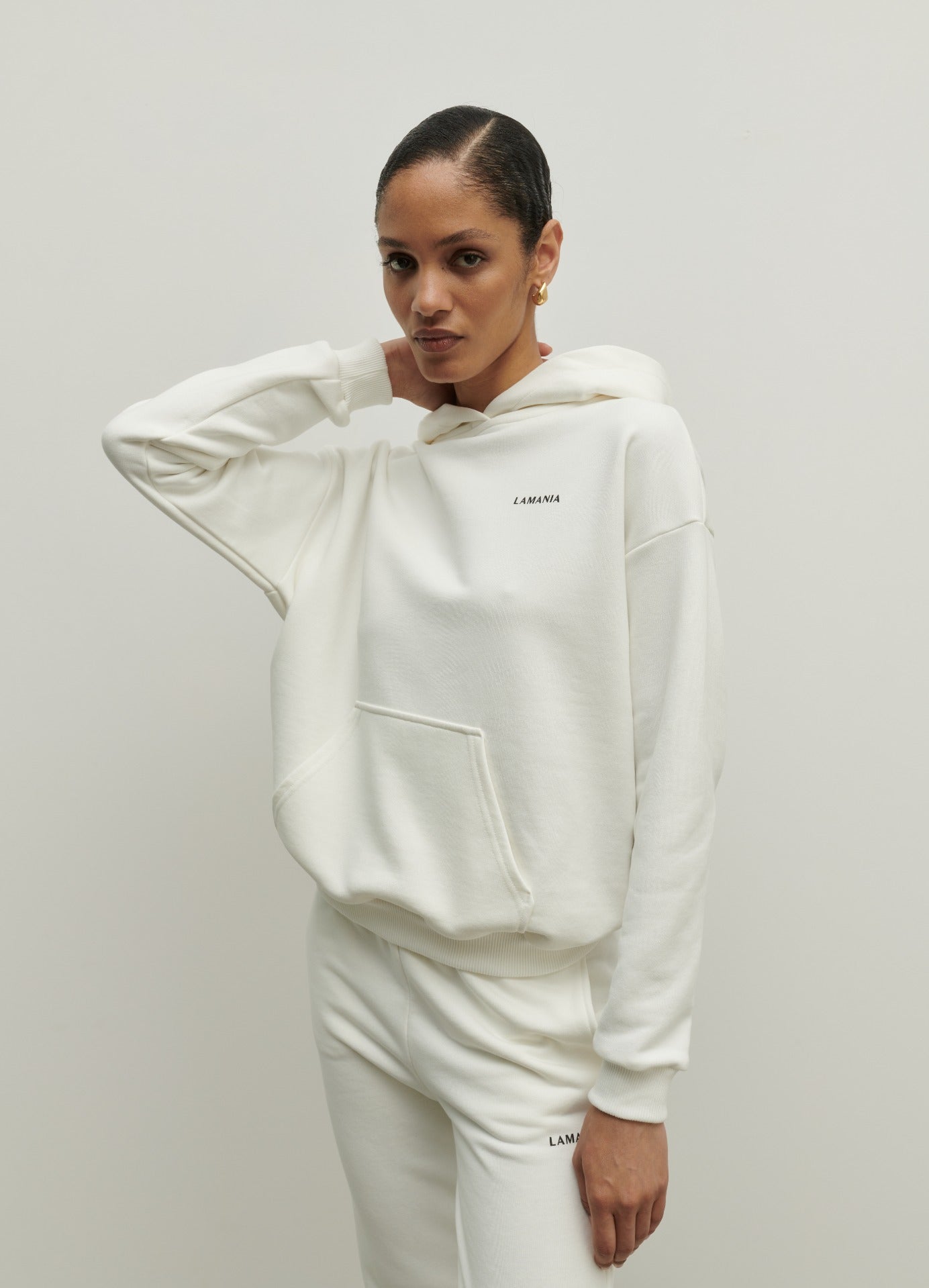 BLUZA Z KAPTUREM TRACK CREAM