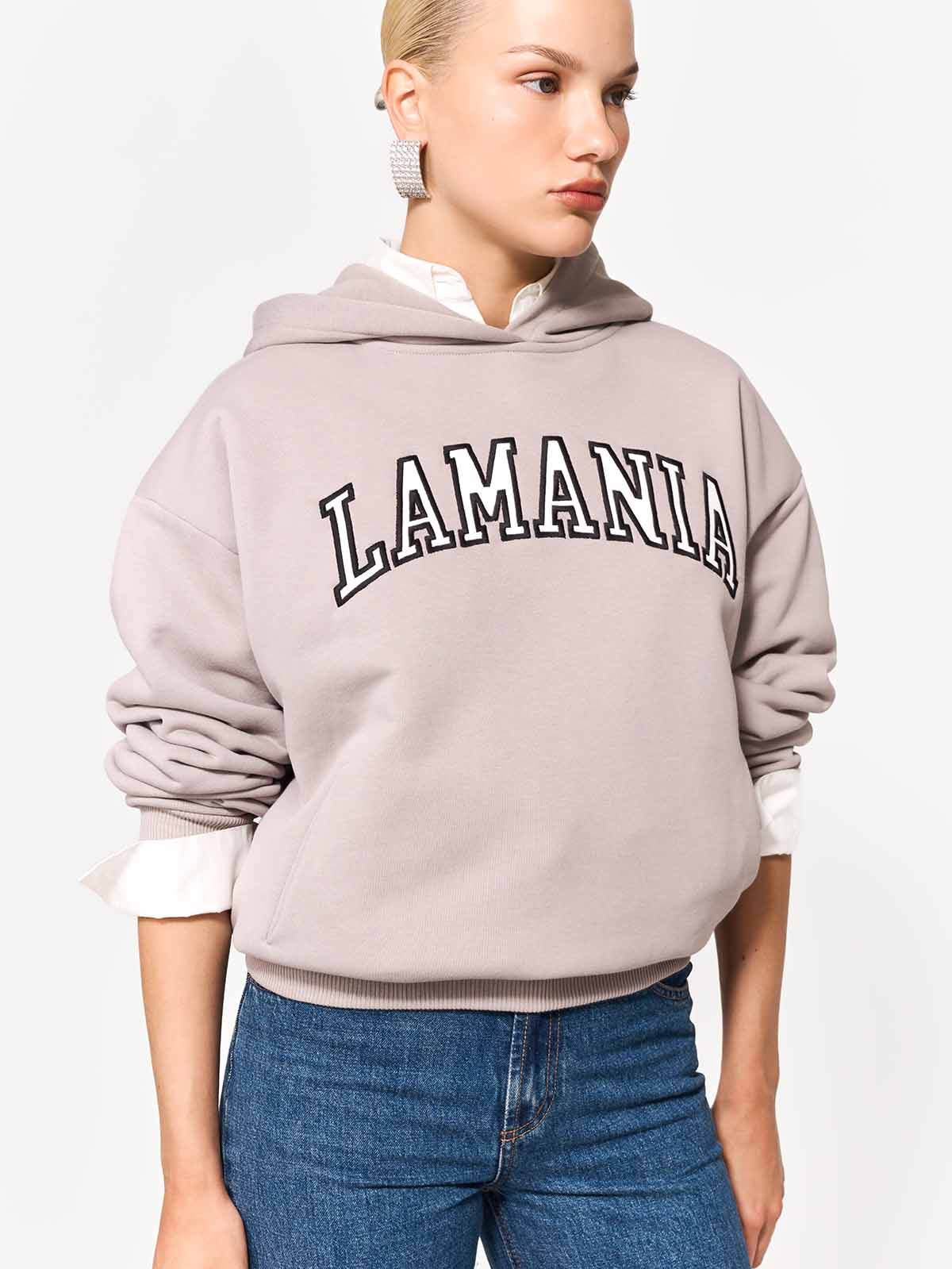 BLUZA Z KAPTUREM TWIN GREY